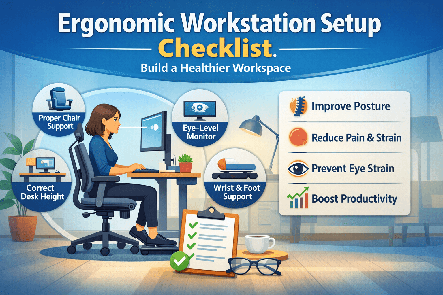 Ergonomic Workstation Setup Checklist for Workspace
