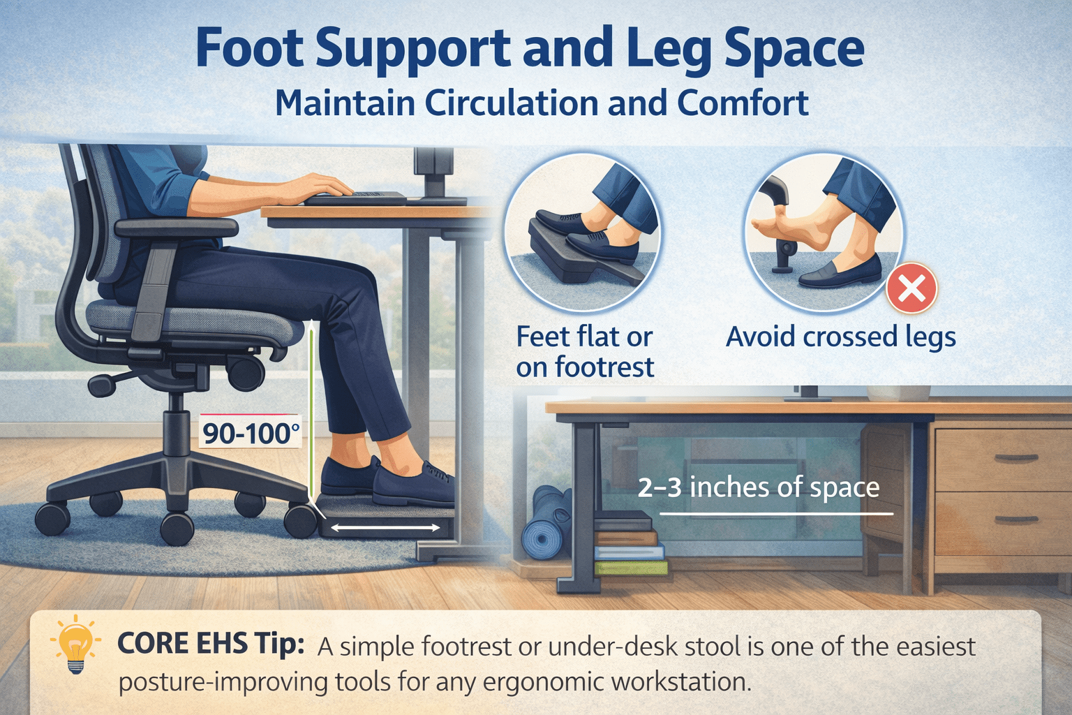  foot ergonomic workstation setup
