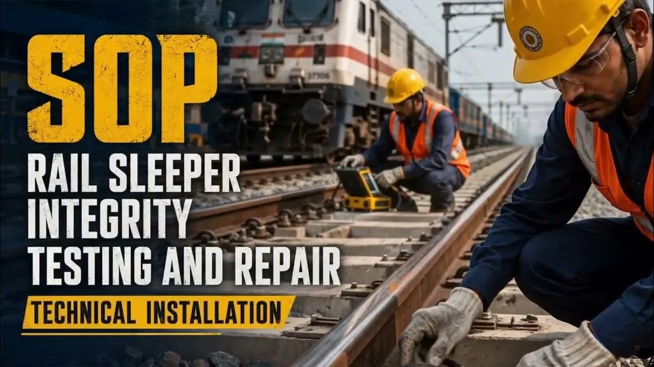 Railway Workers Performing Rail Sleeper Integrity Testing and Repair