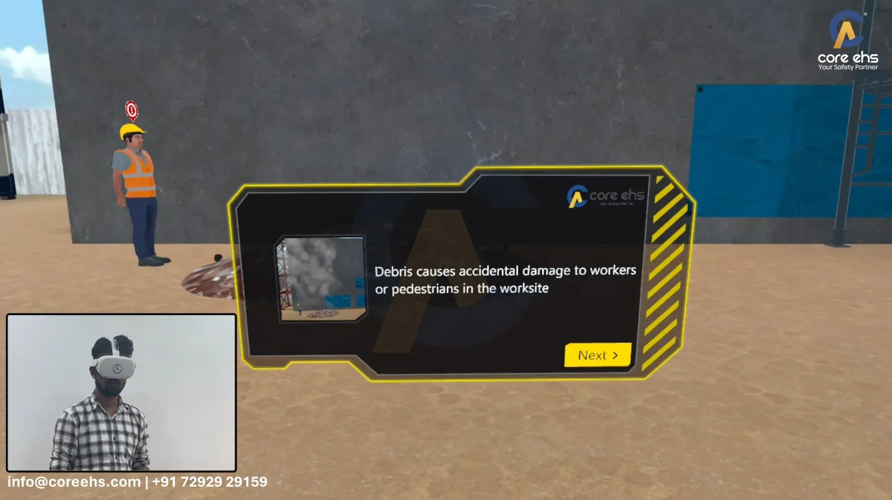 2 Debris causes accidental damage to workers or pedestrians in the worksite