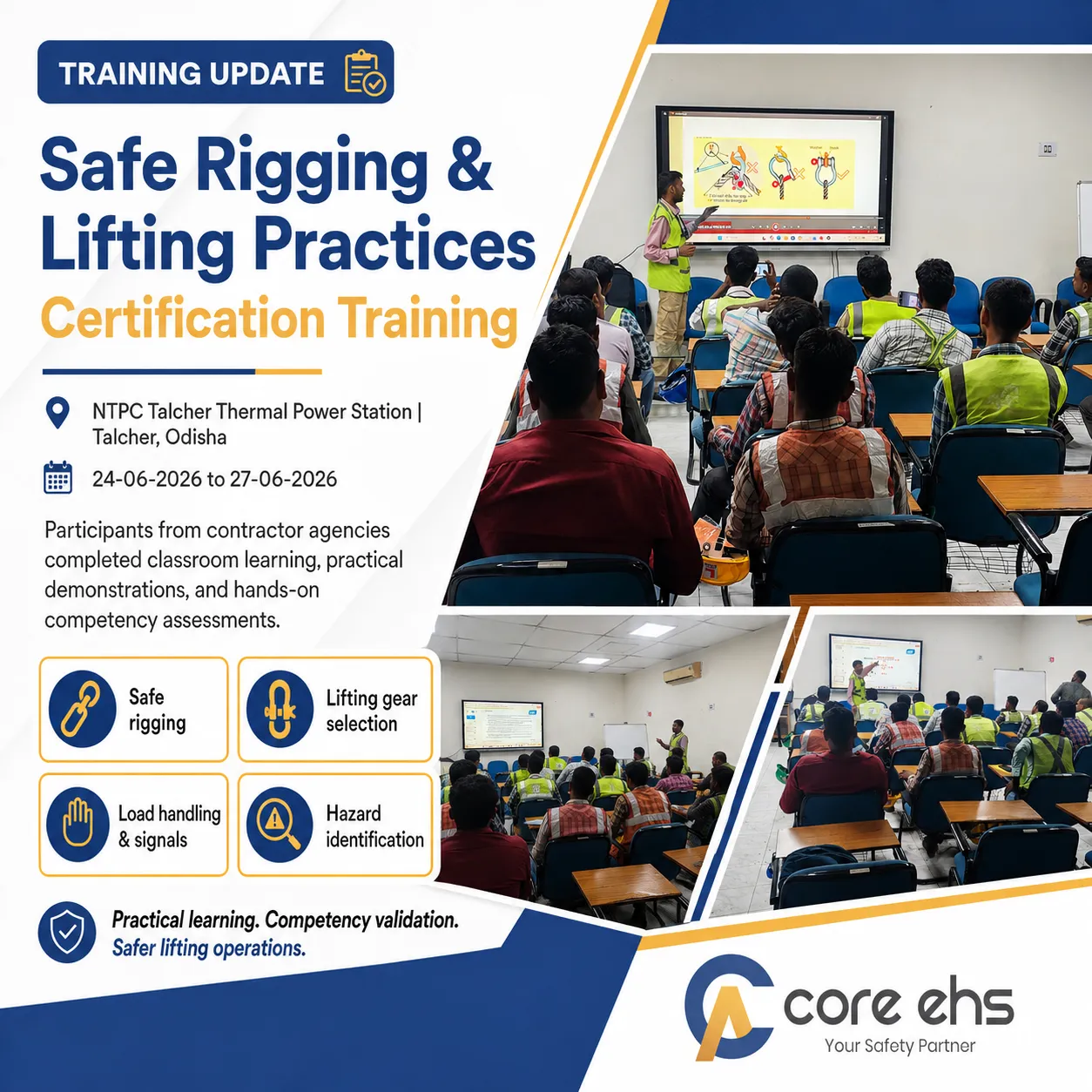 Safe Rigging And Lifting Practices Training At NTPC Talcher Odisha