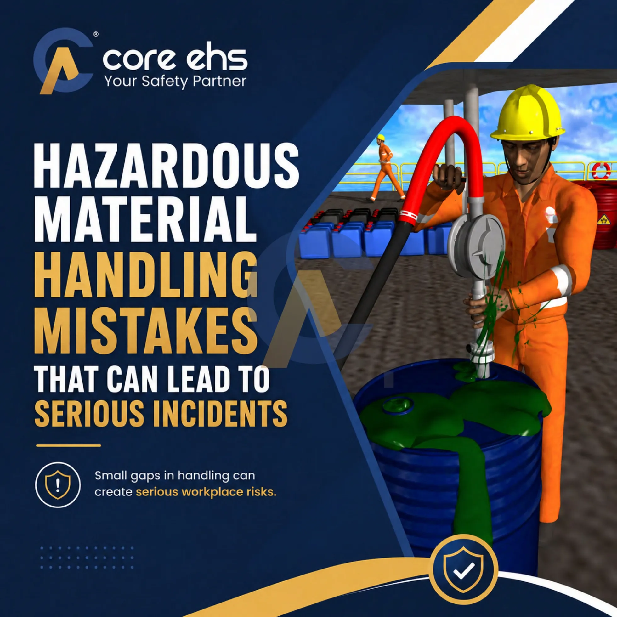 Hazardous Material Handling Mistakes During Chemical Transfer At An Industrial Site