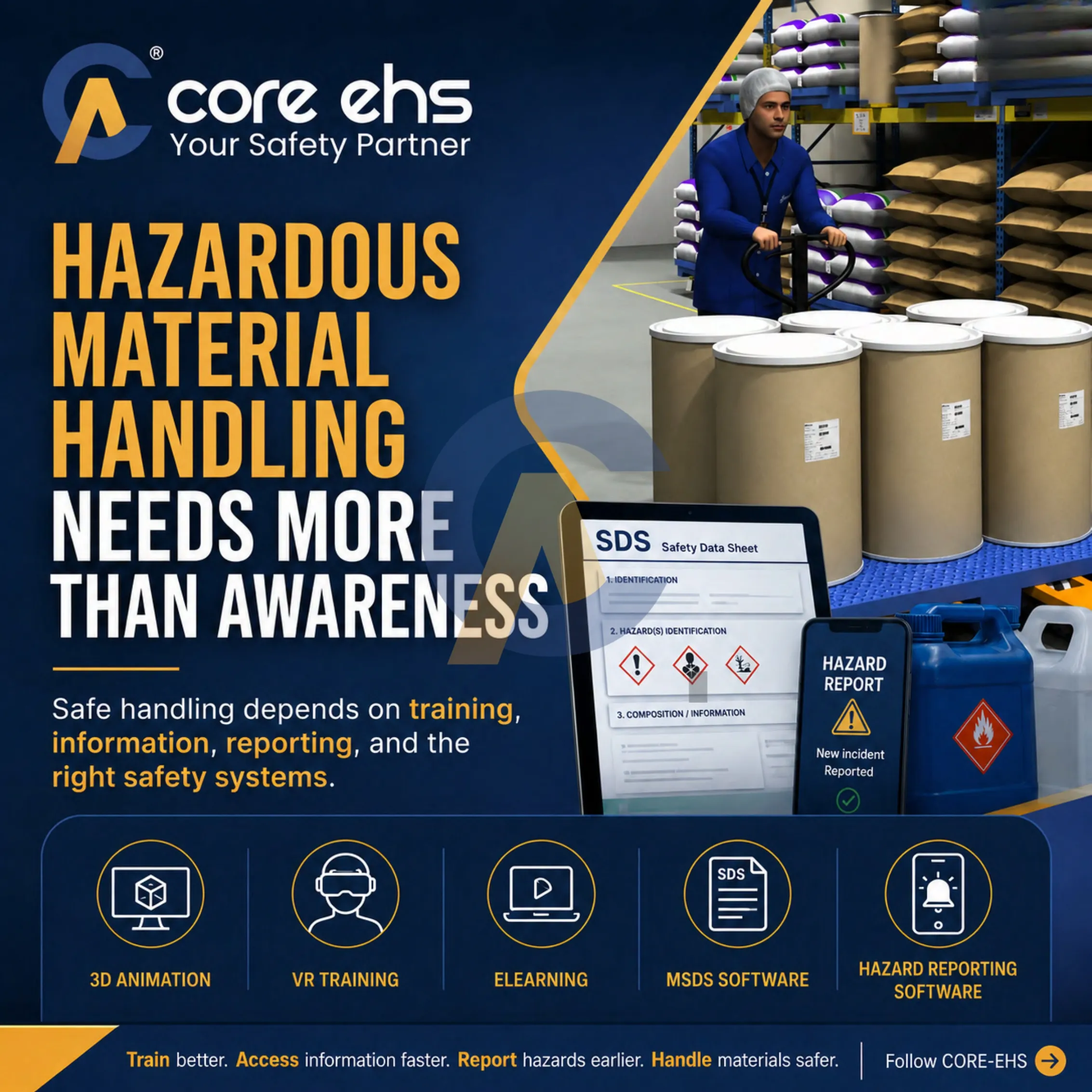Hazardous Material Handling With SDS Training Reporting And Safety Systems