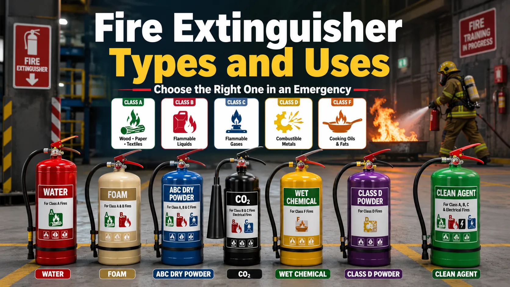 Fire Extinguisher Types and Uses: Choose the Right One in an Emergency