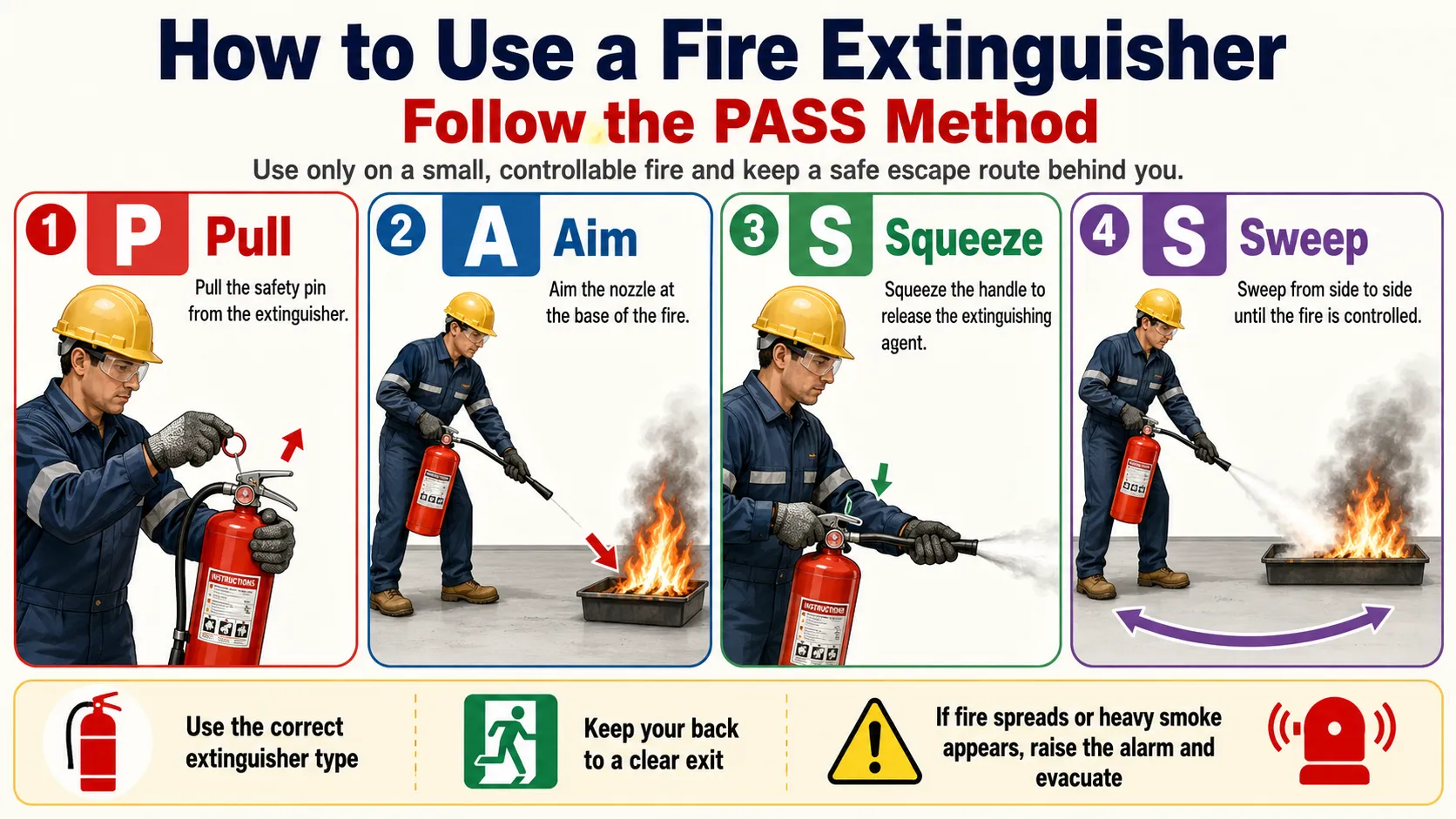 Fire Extinguisher PASS Method Guide